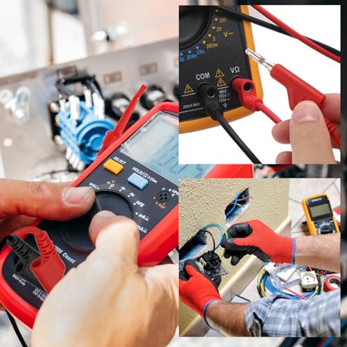 Sumnacon Multimeter Test Lead Set - 5Pcs Stackable Banana Plug to Test Hook Wire Cable Kit with Protective, Flexible Wire Leads for Electrical Testing 500V/5A 6.6Ft/2M - size: 6.6 ft