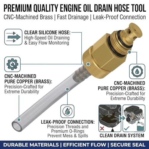 Moker Oil Filter Wrench, Drain Hose & Engine Oil Funnel Set for Toyota & Lexus 2.0L - 5.7L Engines, Ideal for Oil Changes