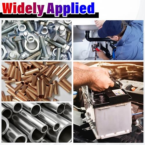 Car Battery Terminal Cleaning Brush, 4 in 1 Auto Battery Cleaner (Red) | Anti-Rust Battery Terminals Machine Parts Cleaning Tool with Steel Wire for Plumbing Installation Soldering Brazing - color: Red