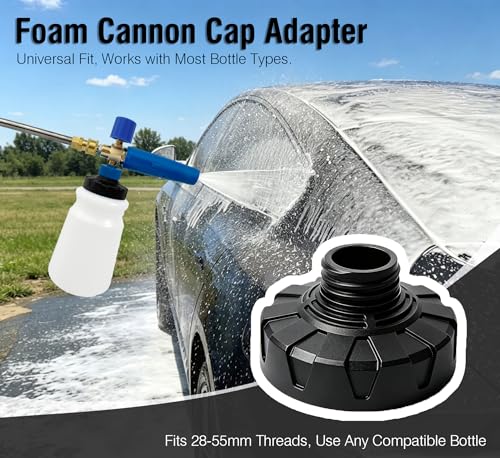 ESP Foam Cannon Adapter Converter 1 inch to 2.16inch, Leak-Proof Threaded Universal Connector, Anti-Slip for Most Foam Bottles & Nozzles - color: Black