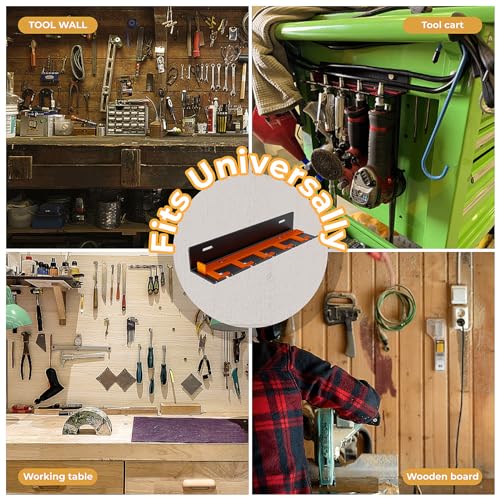 Air Tool Holder, Air Tool Rack for Garage Walls and Tool Cart Storage Organizer,Wall Mounted Lockable Pneumatic Tool Hanger for Air Compressor Tools, Pneumatic Nail Gun, Black-5 Slots - style: 5 Slots Air Tool Holder