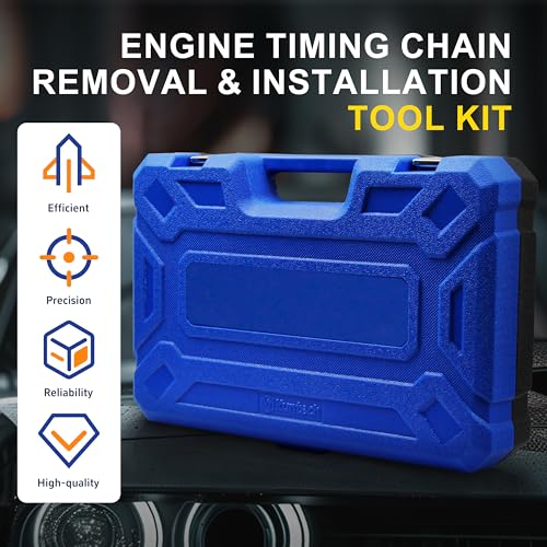 Kuntech Engine Timing Chain Removal Installer Tool Kit Compatible with Mercedes Benz M271 M272 M273 M274 M276, Camshaft Riveting Tool Kit with Carrying Case & Gloves - size: For M271 M272 M273 M274 M276