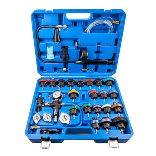 Wostore 33pc Coolant Pressure Tester Kit, Radiator Cooling Filling System Vacuum Pump Leak Test with 23 Adapters for Tesla Model 3/Y, BMW, Ford, Toyota... Universal for Auto Car Airlift 2025 New