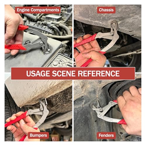 Car Clip Pliers, Auto Fastener Clip Removal Pliers, Panel Clip Removal Tool with100Pcs Car Push Retainer Clips for Removing Automotive Plastic Clips,Trim Bumpers,Door Panels,Rivets & Interior Panels