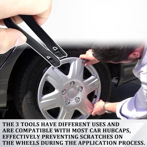 3PCS Car Lug Nut Cover Removal Tool, 3 Type Car Wheel Hub Bolt Nut Cover Removal Tool, Practical Tool for Removing Car Nut Covers,Universal Nut Caps Lug Puller Suitable for Audi VW & Most Vehicle
