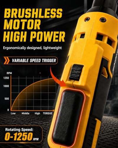 3/8" Extended Cordless Ratchet Wrench Compatible with Dewalt 20V Battery | 74ft-lbs Electric Ratchet with 6.3" Extended Head, Brushless Motor, LED Light, 8 Sockets Set, Adapters, 3 Inch Extension Bar - size: 6.3" Extended Head