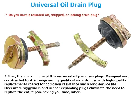 3 PCS Universal Oil Pan Drain Plug, Replace 65109 090-080 090-080CD, Fit 1/2 in. to 3/4 in. Or M12 to M18 Hole - size: D90080 (3PCS)
