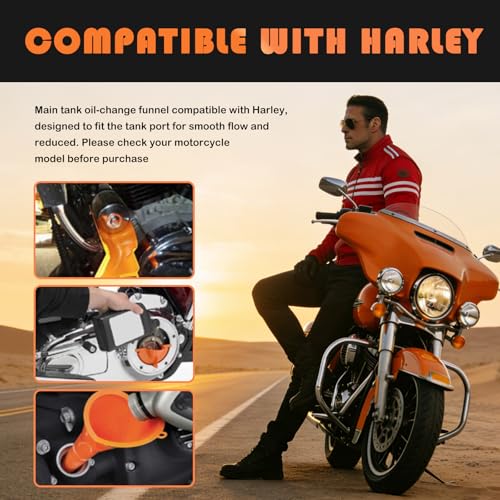 2026 Upgraded Compatible with Harley Oil Change Kit,All-in-One Motorcycle Oil Change Kit Includes Funnel,Filter,Wrench,Rubber O-Rings,Professional Oils Changing Kits