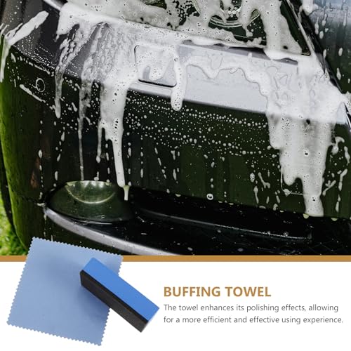 Blue Car Polishing Sponge and Cloth Set for Automotive Detailing Easy Operation Wax Applicator Pad for Car Exterior and Tire Shine