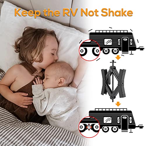 Camper Wheel Chock Stabilizer 2 Sets, Double Speed Heavy Duty Truck RV Tire Scissor Locking X Chock, Camper Accessories for Travel Trailers Tire Chalks, Anti Rust Coating, Fit for 3.5” to 12” - size: Tire Spacing:3.5in-12in