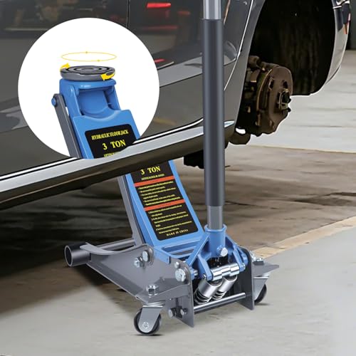 LARBANKE 3T Heavy-Duty Floor Jack with Magnetic Tray,Featuring Dual-Piston Rapid-Rise Pump,Floor Jack with Load Capacity up to 6600 lbs,Lifting Range from 3.15"-18.31",Suitable for Multiple Vehicle