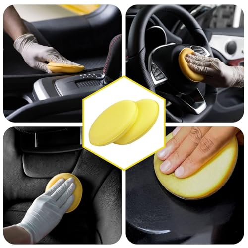 PSLER 24PCS Car Wax Applicator Pad - 4 Inch Foam Applicator Pads | High Density Foam Pads for Detailing, Tire Shine, Waxing, Polishing, Ultra Soft Reusable Sponges, Scratch Repair & Wheel Dres - size: 10CM-24PCS