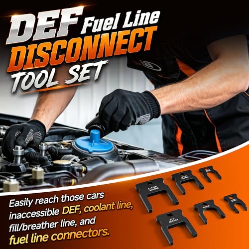 Fuel Line Disconnect Tool Set, 6 PCS DEF Line Removal Tool for Diesel Mechanic, Automotive Fuel Disconnect Tools for Fuel, Coolant, Breather Lines & Quick Disconnect Fittings