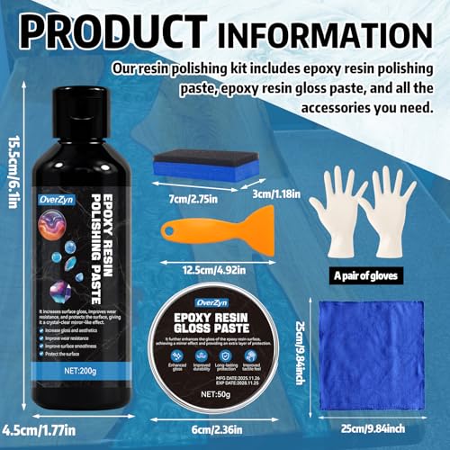 Resin Polishing Kit, Resin Sanding and Polishing Kit, Epoxy resins polishings Kits, Remove Scratches, Achieve a Mirror Effect, Restoring the Shine to Tables and Handicrafts