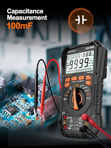 Multimeter Digital Multimeter, 9999 Counts DC AC Voltmeter and Ohm Volt Amp Tester, Auto-Ranging Fast Accurately Measures Voltage Current (DC/AC Current)