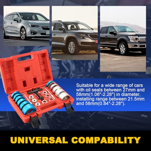 DASBET Crank Bearing Camshaft Seal Installer and Remover Set | Seal Drive Set Crankshaft Oil Seal Puller Tool Kit