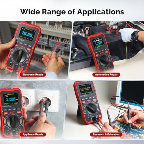 2-in-1 Handheld Oscilloscope Multimeter - 1MHz Bandwidth 2.5MS/s Sampling Rate, Digital Oscilloscope & Auto-Ranging Multimeter Combo, 2.4" Backlit Display with Probes, for Electronics DIY, Repair - size: HO-12