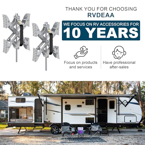 RV X Chocks Wheel Stabilizer for Travel Trailers, 2 Pack RV X-Shaped Wheel Chocks Open 2'' to 10'', Camper RV Tire Chock Stabilizers Locking Chock with Wrench for Travel Trailer Accessories