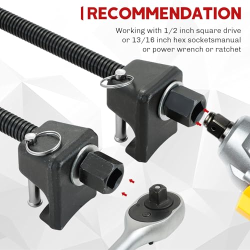 Macpherson Strut Spring Compressor Tool Kit | Heavy Duty Dual Coil Spring Compressor with Locking Pins, 13/16” Socket 1/2" Drive, 11.5" Range, Set of 2 for Suspension Work