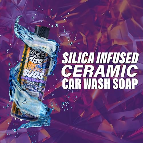 Chemical Guys HydroSuds Ceramic SiO2 Shine High Foaming Car Wash Soap, Works with Foam Cannons, Foam Guns, and Bucket Washes, Berry Scent, Safe for Cars, Trucks, and RVs - 1 Gallon - size: 128 Fl Oz (Pack of 1)