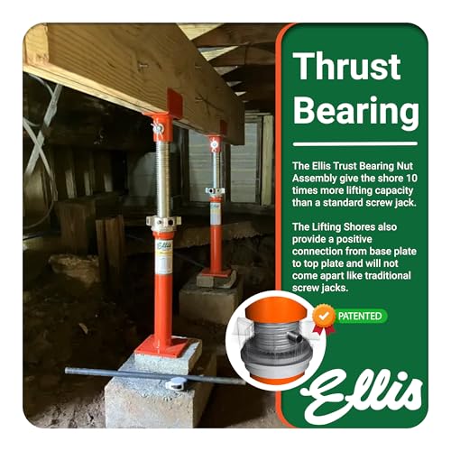 ELLIS Heavy-Duty Adjustable Steel Shore - Basement House Jack for Floor Leveling, Foundation, Beams & Concrete Bracing - 40,000 lb Capacity, 31"-56" Adjustable Support - size: 31" - 56" Adj. Safe Load Capacity (40,000 lb)