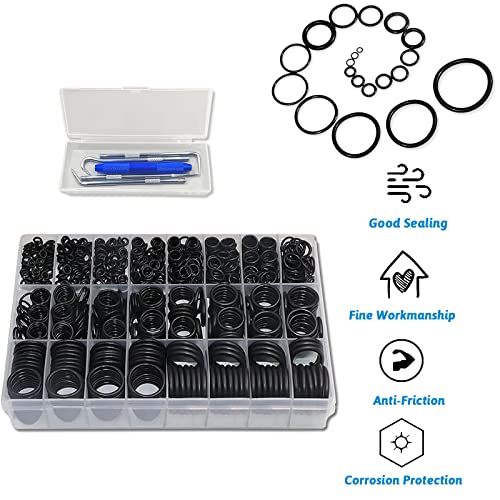 ZDBB 1280 Pcs 24 Size Rubber O-Ring Assortment Kit with Pick and Hook Set for Pressure Washer Faucet Plumbing OD 6mm-28mm