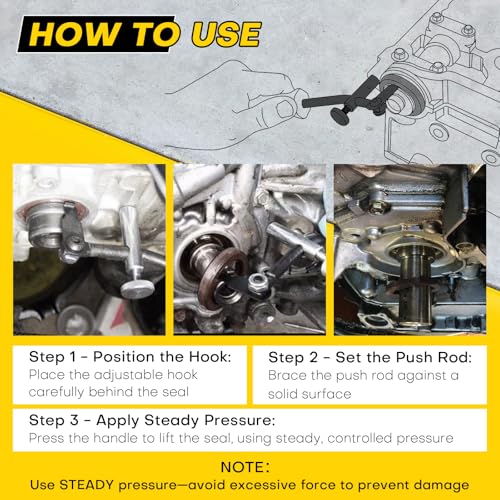 58430 Shaft Type Seal Puller | Seal Puller, Camshaft & Crankshaft Oil Seal Removal Tool, Seal Puller Tool for Automotive and Motorcycle Engine Repair