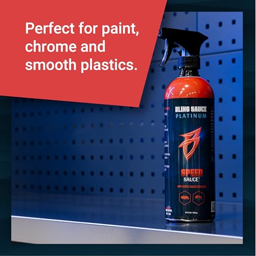 Bling Sauce Speed Sauce, Anti-Static Automotive Quick Detail Spray, 24 oz | Anti-static quick detailer boosts paint, chrome and trim gloss while repelling dust, fingerprints and light dirt - style: Speed Sauce