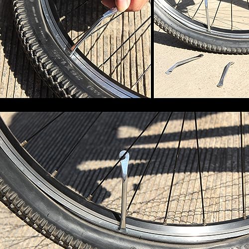 5 Pcss Stainless Steel Bike Tire Lever Bicycle Levers Tyre Spoon Iron Changing Tool Tire Pry Crowbar Set for Repair Bike Tube