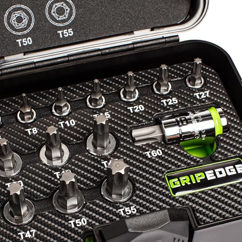 GRIPEDGE Tools | 14PC RPT Star Driver Set | Sizes T6 - T60 | 1/4'' - 3/8'' - 1/2'' Drive | Made With S2 Steel | Includes Premium Plastic Case With A Foam Insert |