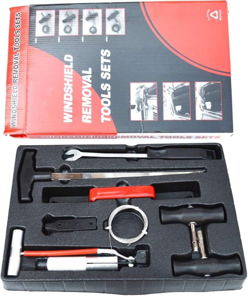 Professional Windshield Removal Tool Kit – Auto Glass Cutting & Wire Puller Set for Easy Car Windshield Replacement & Repair – Compatible with Most Vehicles Set - color: Set