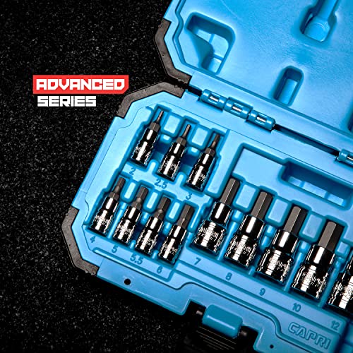 Capri Tools Hex Bit Socket Set, Metric, Advanced Series, 13-Piece - size: Metric / Advanced Series