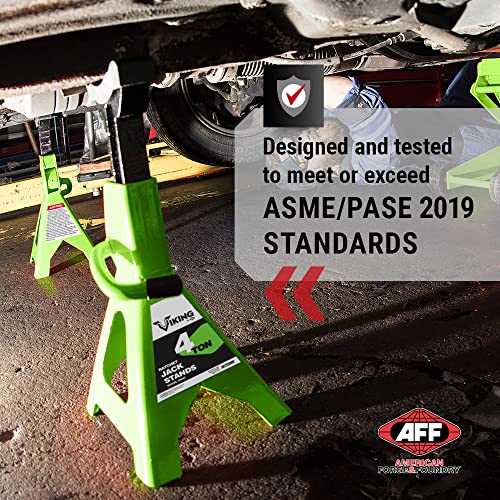 AFF Viking 4 Ton Jack Stand Set - Heavy Duty Ratchet Style Jack Stands - Pair - size: 4 Ton