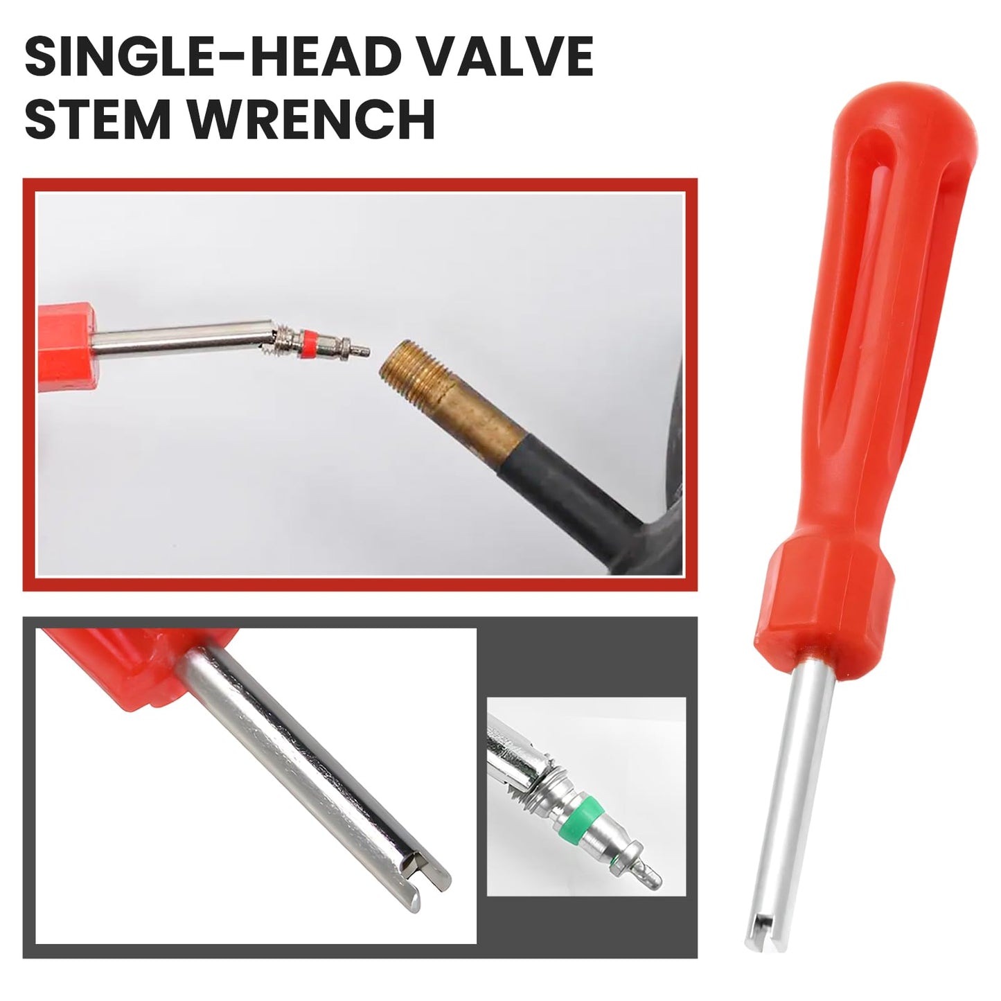 33 PCS Tire Valve Stem Removal Tool Set, Dual & Single Head Puller with 4-Way Valve Tool, 10 Stem Caps & 20 Spools, Tire Stems Kit Tyre Repair Remover for Car Motorcycle Truck
