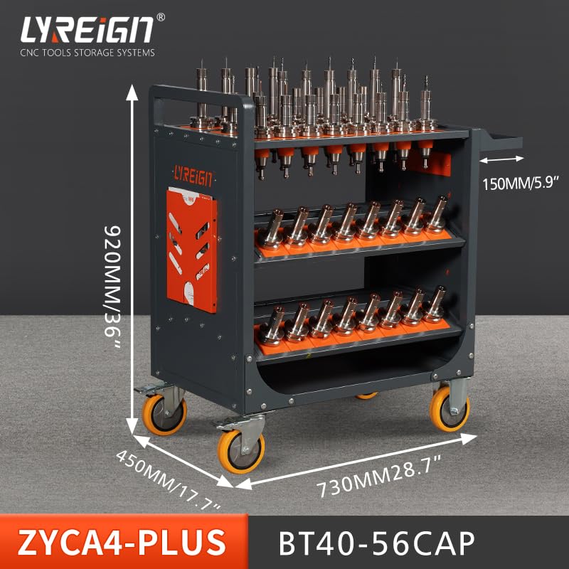 CNC Tool Organizers Service Carts, Large Capacity CNC Tool Holder Storage Cart, CNC Trolley is Suitable for Warehouses Mechanic Factory Garage - size: CAT/BT40-56CAP