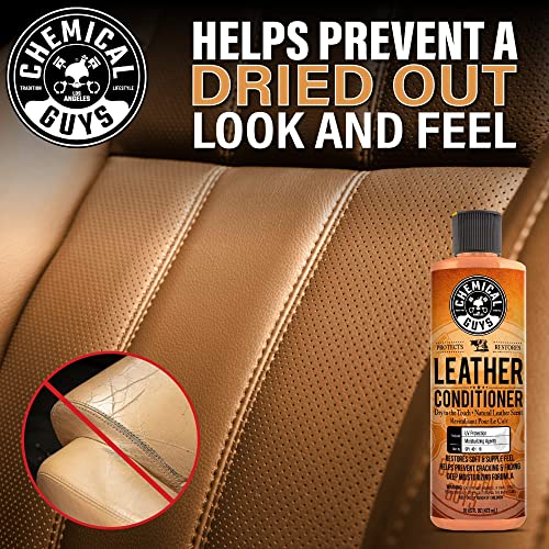 Chemical Guys, Leather Cleaner & Conditioner Kit for Cars & Home, 2 x 16 oz | Two-step kit cleans then conditions seats, furniture, bags and boots, pH-balanced for natural and sealed leather - style: 16 Fl Oz KIT