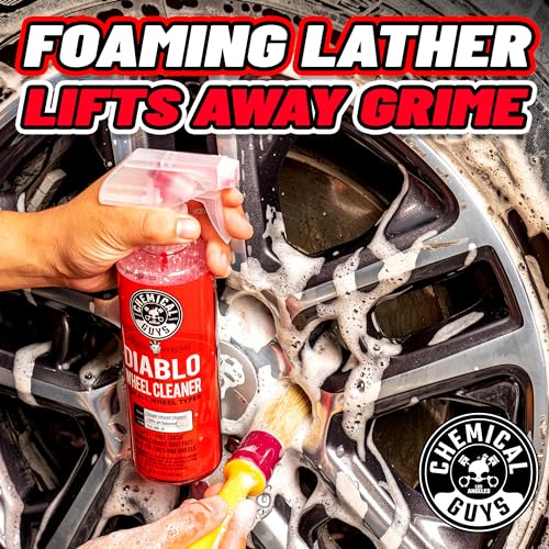 Chemical Guys, Diablo Brake Dust & Wheel Cleaner Spray for Rims, 2 x 16 oz | pH-balanced spray lifts brake dust and road grime from wheels, rims and tires, safe on all wheel finishes - style: Sprayable 2 Pack