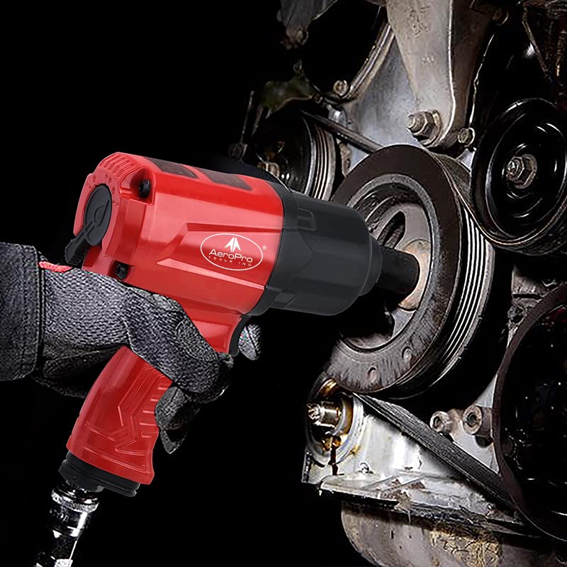AEROPRO TOOLS 1/2-Inch Aluminum Air Impact Wrench(A398),Twin Hammer with 1380FT-LB Max Loosening Torque, Pneumatic Impact Gun, for Auto Repair, Tire Shop (Aluminum Housing) - style: 1380 ft-lbs | Aluminum Housing