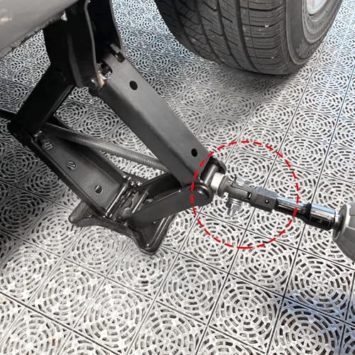 1/2" Scissor Jack Adapter,Scissor Jack Drill Adapter Fit 1/2" Impact Drill and 13/16" Lug Wrench to Lift Car Scissor Jack Height,Professional Car Accessories Scissor Lift Jacks Part
