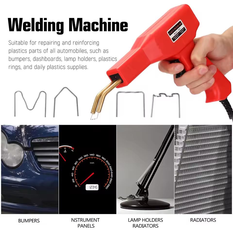 Plastic Welding Machine, Hot Stapler Handle Welder Car Bumper Repair Kit Repairing Crack Broken Plastic