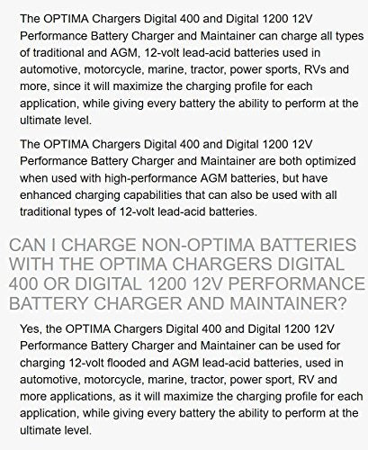 Optima Digital 1200 12V Performance Battery Charger and Maintainer - 150-33508 - style: Optima Digital 1200