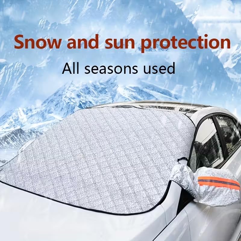 Winter Windshield Covers for Ice and Snow&Winter Car Essentials, Car Anti-Snow Cover, Frost Ice Windscreen Covers with Magnetic Edges,Snow Windshield Cover Automotive Exterior Accessories