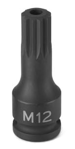 Grey Pneumatic 1114ST Triple Square Driver Socket - style: M14 Tamper Proof Triple Square Driver