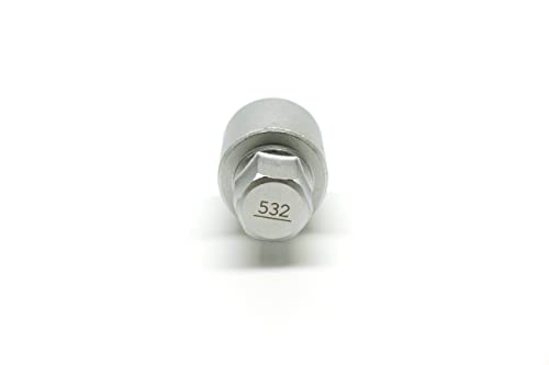 TMAX 532 Wheel Lock Nut Screw Removal Key Anti-Theft Lugnut Socket S3056 for Vw Audi Vag Volkswagen Vehicles - size: 532