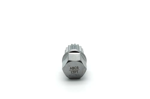 TEMO Abc6/17Pt Anti-Theft Wheel Lock Lug Nut Removal Socket Key for Vw Audi | Wheel Lock Nut Socket Adapter | Anti-Theft Screw Remover Repair Tool | Tyre Fitting, Garage Repair, Tire Change - size: ABC6/17PT