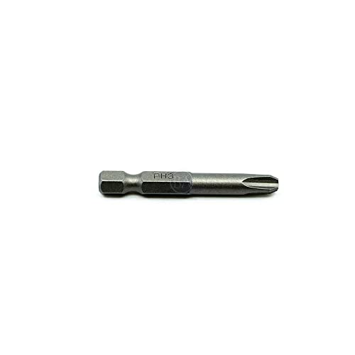 Benchmark Abrasives 1/4 Inch Hex Anti Slip Phillips Insert Screw Head Screwdriver Bits, Rotary Drill Bits for Repairing Electronics, Automotive Parts, Furniture (50 Pack) - (PH3 x 2") - size: PH3 x 2"