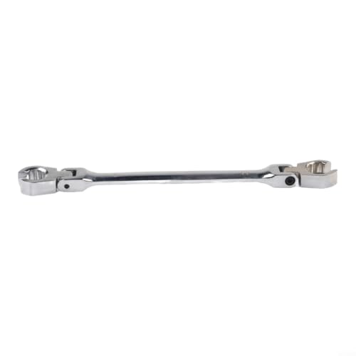 6PCS Flexible Head Flare Nut Wrench Set, 12-Point Metric Double-End Spanners (9-21mm), Chrome Vanadium Steel for Automotive & HVAC