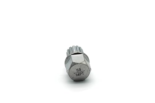 TEMO 59/14Pt Wheel Lock Lugnut Anti-Theft Lug Nut Screw Removal Key Socket S3057 for Vw Audi - size: 59/14PT