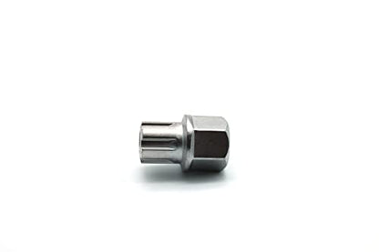 TEMO 51/6Pt Anti-Theft Wheel Lock Lug Nut Removal Socket Key for Vw Audi | Wheel Lock Nut Socket Adapter | Anti-Theft Screw Remover Repair Tool | Tyre Fitting, Garage Repair, Tire Change - size: 51/6PT