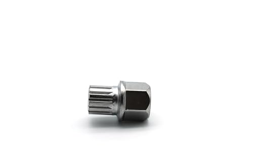 TEMO 58/13Pt Anti-Theft Wheel Lock Lug Nut Removal Socket Key for Vw Audi | Wheel Lock Nut Socket Adapter | Anti-Theft Screw Remover Repair Tool | Tyre Fitting, Garage Repair, Tire Change - size: 58/13PT